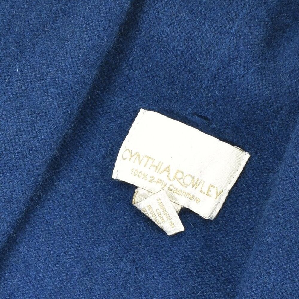 Cynthia Rowley Womens Large Blue 100% 2-Ply Cashmere Open Front Cardigan Sweater - Picture 4 of 7